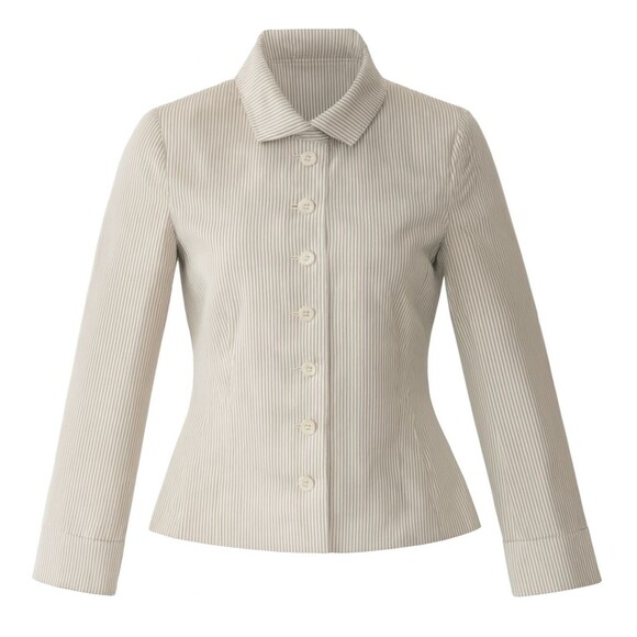 Ralph Lauren Jackets & Blazers - Ralph Lauren Pinstripe Jacket Linen Womens 10 Button Front Corpcore Chic Party